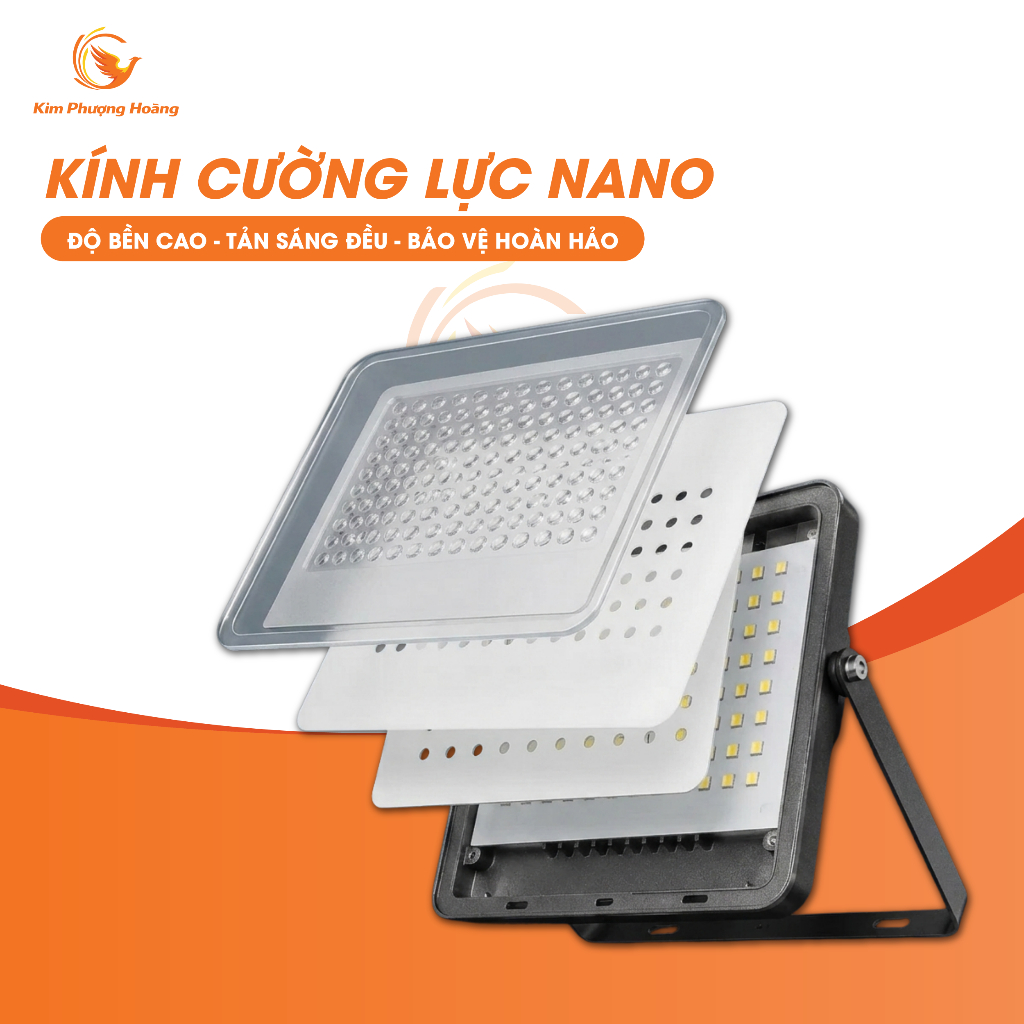 Đèn Pha Led Mắt Ngọc 50W 100W 150W 200W Chiếu Sáng Rộng 150m2 Chất Liệu Nhôm Tiết Kiệm Điện Bảo Hành 2N