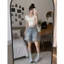 Quần jean ngố nữ ống rộng rách , chất jean denim không giãn cực xinh, cực bền William - AT473