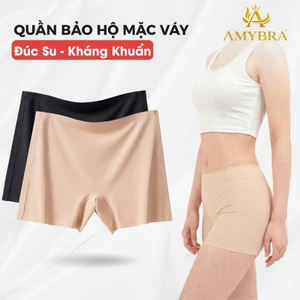 Combo Quần Bảo Hộ Mặc Váy Đúc Su, Set Quần Boxer Nữ Đáy May Kháng Khuẩn AMYBRA V6897