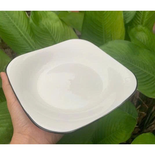 Bát Đĩa Viền Đen Vân Sọc Gốm Sứ Cao Cấp - Bộ bát đĩa tô sứ trắng sọc đẹp sang trọng