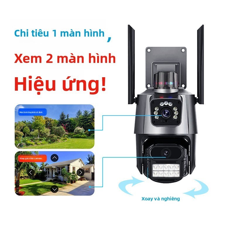 [Độ phân giải 46MP] Camera WIFI 390EYES 2 MẮT Ngoài Trời  - Giám Sát Nhà Nhìn Đêm Màu Camera An Ninh