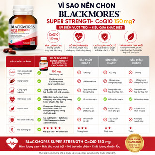 Viên uống bổ tim hỗ trợ sức khỏe Blackmores CoQ10 150mg lọ 30 viên