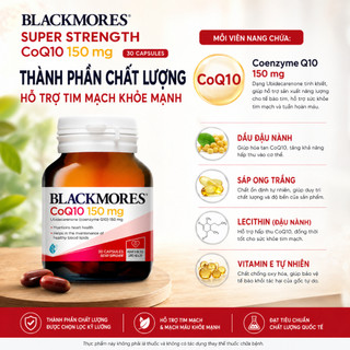 Viên uống bổ tim hỗ trợ sức khỏe Blackmores CoQ10 150mg lọ 30 viên