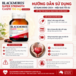 Viên uống bổ tim hỗ trợ sức khỏe Blackmores CoQ10 150mg lọ 30 viên