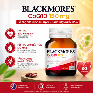 Viên uống bổ tim hỗ trợ sức khỏe Blackmores CoQ10 150mg lọ 30 viên