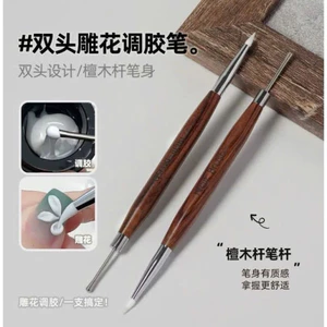 cọ silicon 2 đầu thân gỗ, nặn định hình hoa thú - sẵn ship ạ