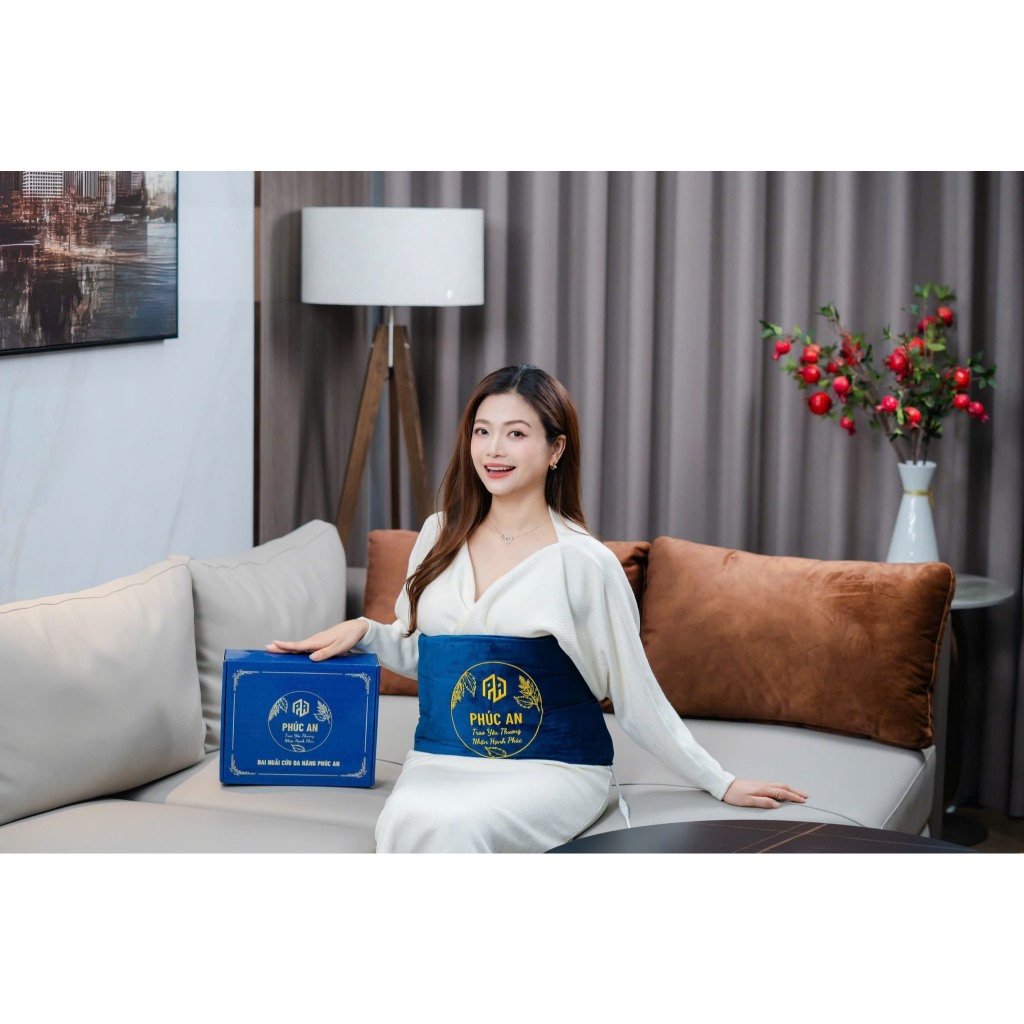 [Bảo hành 1 năm] Đai điện ngải cứu Phúc An cho dân văn phòng, giảm đau cổ vai gáy, thư giãn cột sống, cơ lưng