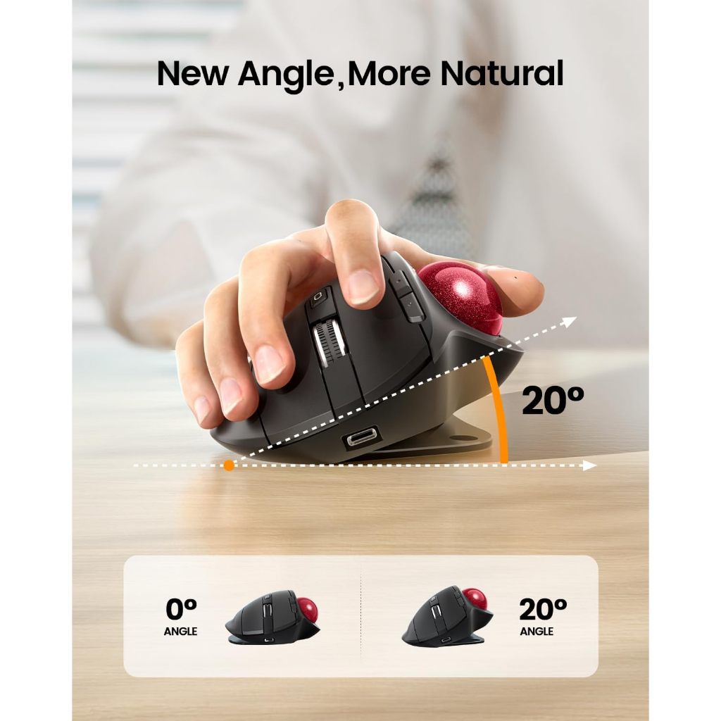 ProtoArc EM01 NL Chuột Trackball Công Thái Học Không Dây 2.4G + Bluetooth, Sạc Lại - BH 2 Năm | BigBuy360 - bigbuy360.vn