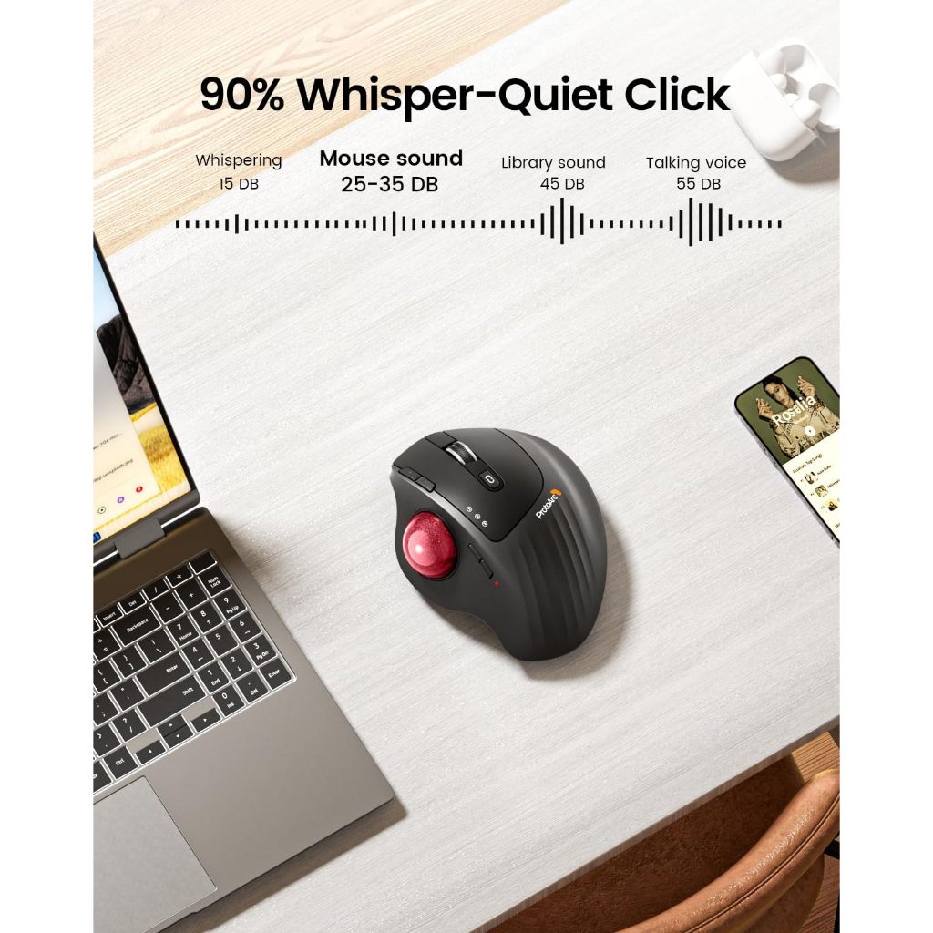 ProtoArc EM01 NL Chuột Trackball Công Thái Học Không Dây 2.4G + Bluetooth, Sạc Lại - BH 2 Năm | BigBuy360 - bigbuy360.vn