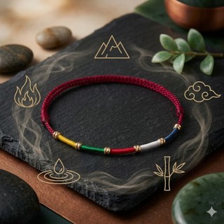 Vòng Tay Chỉ Ngũ Sắc May Mắn Dây Kết Kinh Phướn Phong Thủy Hộ Thân Bình An Tặng Kèm Linh Phù Tài Lộc Đẹp Cho Nam Nữ