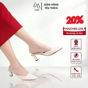 Giày Sục Cao Gót Nữ Mũi Nhọn Cao 3cm, 5cm LUME 04 Da PU Cao Cấp Đế Cao Su Non Chống Trượt (STNK)