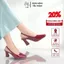 Giày Sục Cao Gót Đỏ Mũi Vuông LUME Có Quai Da Bóng, Đế Chống Trượt Đi Êm Chân Cao 7cm (VHBĐỎ)