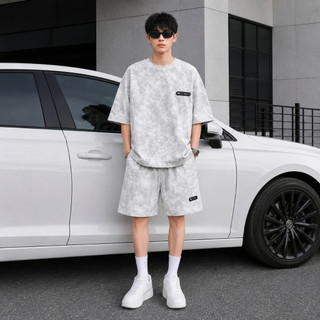 [MUA 2 TẶNG 1] Set Bộ Nam Oversize Wash Loang Form Rộng Áo Thun Quần Short Streetwear BHN99