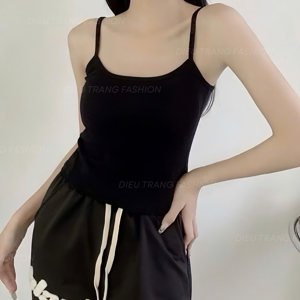 Áo 2 Dây Mảnh Chất Borip Cotton Co Giãn Ôm Body Kèm Mút Ngực Bigsize Diệu Trang Fashion AT9051