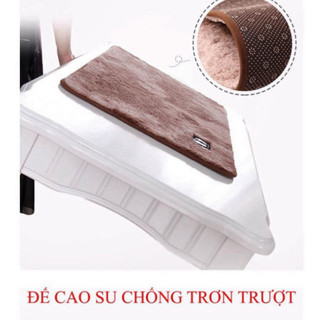 Thảm lau chân nhà tắm, thảm chùi chân nhà bếp lông cừu len mềm đế cao su thấm hút nước chống trượt