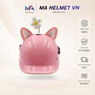 Mũ Bảo Hiểm Nửa Đầu 1/2 Form Rộng Cá Heo Màu Hồng MA HELMETS – Mũ Đẹp Thoải Mái Hot Trend