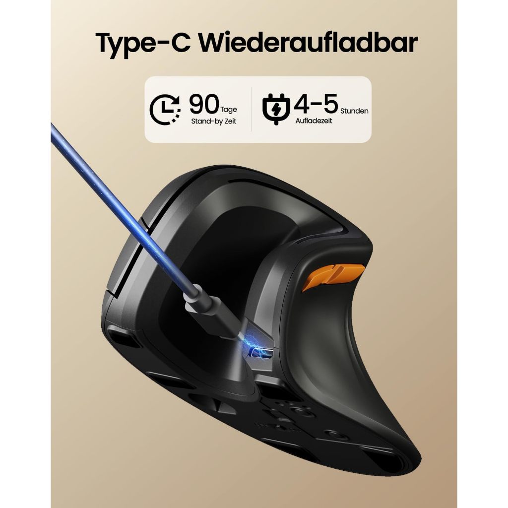 ProtoArc EM11 NL Chuột Công Thái Học Màu Đen Không Dây 2.4G + Bluetooth, Pin Sạc - BH 2 Năm | BigBuy360 - bigbuy360.vn