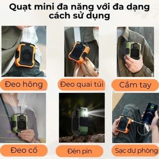COMBO 2 Quạt Mini Đeo Thắt Lưng F49 -Quạt Làm Mát Pin 6000mAh-Quạt Điều Hoà Mini Nhỏ Gọn Và Tiện Lợi