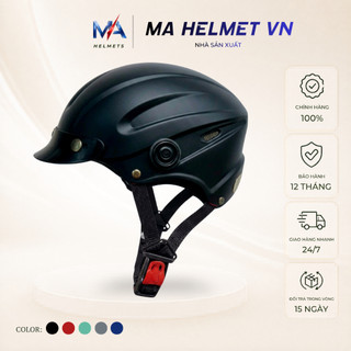 Mũ Bảo Hiểm Nửa Đầu Mũ Gù MA HELMETS – Mũ 1/2 Có Lưỡi Trai Che Nắng Thời Trang Nhẹ Thoáng