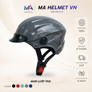 Mũ Bảo Hiểm Nửa Đầu Mũ Gù MA HELMETS – Mũ 1/2 Có Lưỡi Trai Che Nắng Thời Trang Nhẹ Thoáng