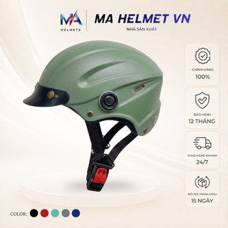 Mũ Bảo Hiểm Nửa Đầu Mũ Gù MA HELMETS – Mũ 1/2 Có Lưỡi Trai Che Nắng Thời Trang Nhẹ Thoáng