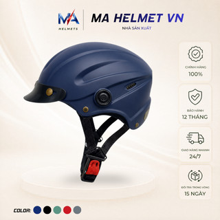 Mũ Bảo Hiểm Nửa Đầu Mũ Gù MA HELMETS – Mũ 1/2 Có Lưỡi Trai Che Nắng Thời Trang Nhẹ Thoáng