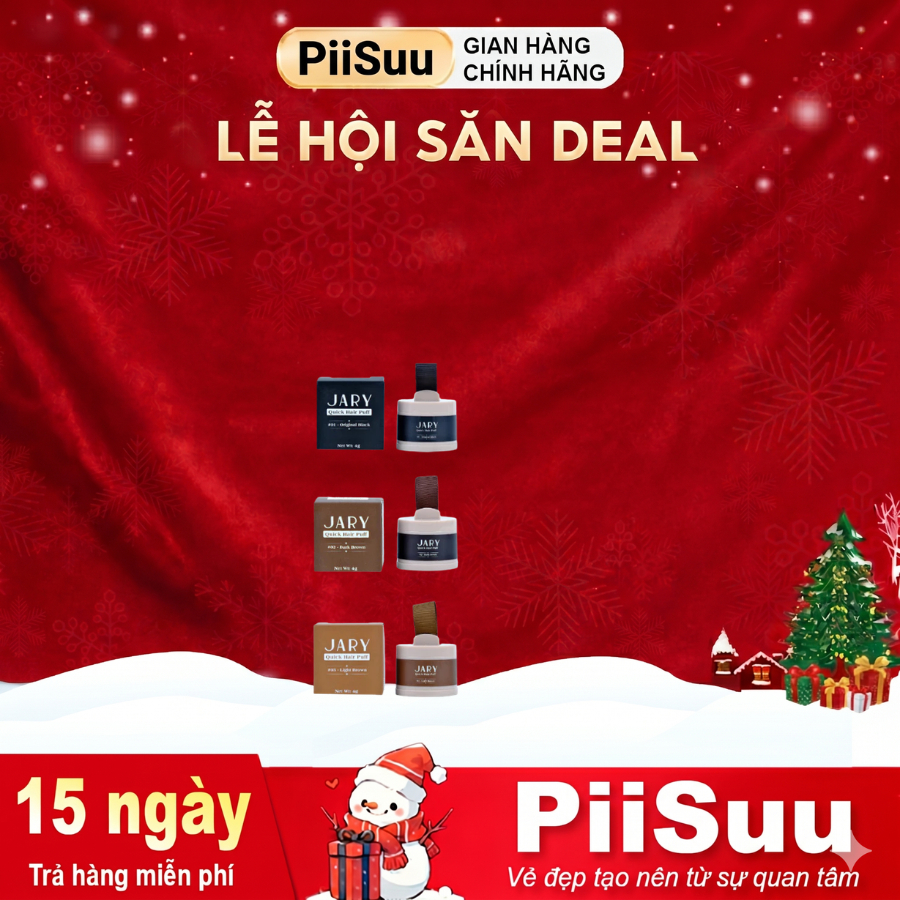 Phấn Chấm Hói Tóc Jary Quick Hair Puff Che Khuyết Điểm Phủ Hói Chân Tóc 4g