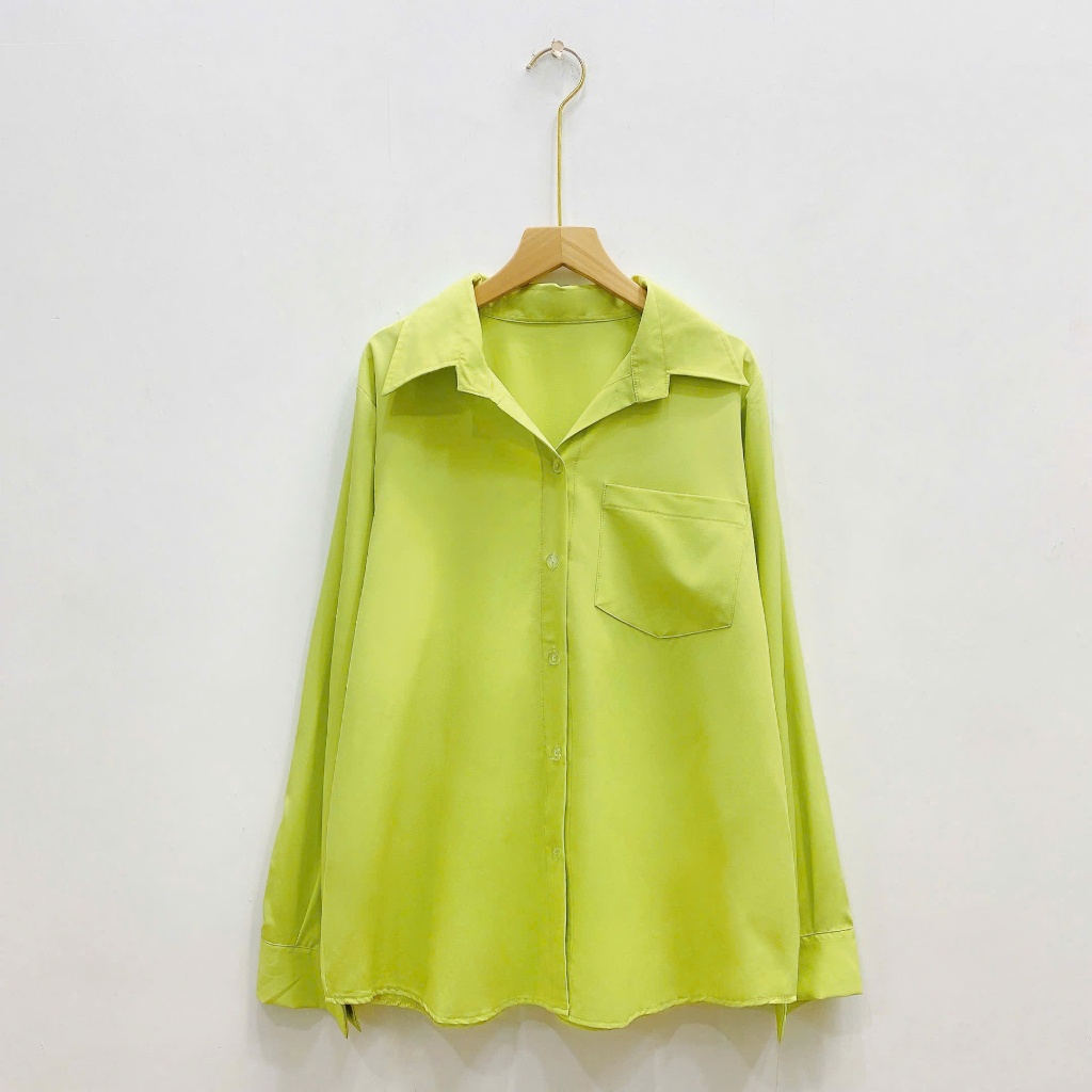 Áo Sơ Mi Dài Tay Màu Trendy Bigsize Nữ,Sơ Mi Form Rộng Che Mông Chất Vải Mát Không Nhăn SM20