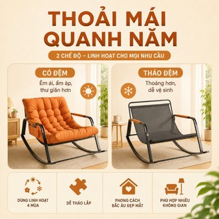 iPearl ghế bập bênh thư giãn ghế lười có tựa lưng ghế bành ban công phòng khách