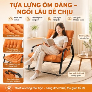 iPearl ghế bập bênh thư giãn ghế lười có tựa lưng ghế bành ban công phòng khách