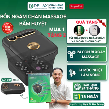 Bồn Ngâm Chân Massage DELAX Gấp Gọn, Mát Xa 24 Con Lăn, 14 Mức Nhiệt - Ngâm Chân Thư Giãn Giảm Mỏi Tại Nhà BNC02