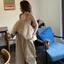 Set nâu quây hai dây GUMIN thiết kế áo tơ dáng bí tiểu thư kèm quần suông dài sang chảnh thanh lịch