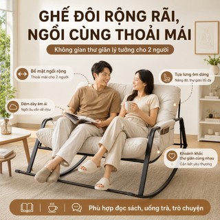 iPearl ghế bập bênh thư giãn ghế lười có tựa lưng ghế bành ban công phòng khách