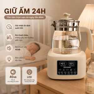 Ấm Đun Nước Pha Sữa Qcooko Công Suất 800W Hâm Sữa Thông Minh Khử Clo An Toàn Cho Bé