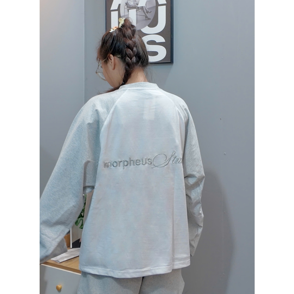 Áo Thun Tay Dài RAGLAN Thêu Chữ Local Brand Morpheus, Boxy LONGSLEEVE cotton, 260gsm