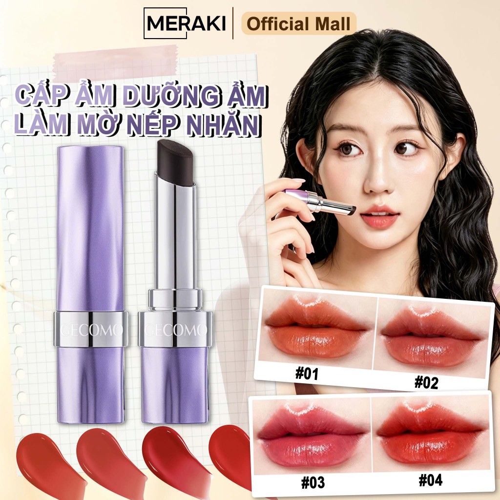Son dưỡng có màu, Lâu trôi, Mềm mịn, Không lem, Dưỡng ẩm môi, Làm đầy rãnh môi, Son Môi Phong Cách Hàn Quốc