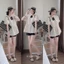Set babydoll chấm bi GUMIN thiết kế áo đính nơ ngực tay bồng kèm quần sooc đen tiểu thư, set bộ kiểu nữ sang chảnh
