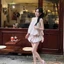 Set cổ yếm hở lưng GUMIN thiết kế áo dáng bí kèm chân váy bí ngắn tiểu thư vintage, Set đồ nữ sang chảnh thanh lịch