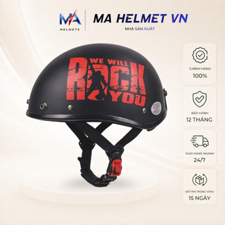 Mũ Bảo Hiểm Nửa Đầu 1/2 MA HELMETS – Mũ Biker Cá Tính Phong Cách Deadpool Đi Phượt Thời Trang