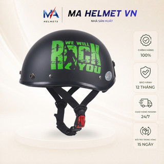 Mũ Bảo Hiểm Nửa Đầu 1/2 MA HELMETS – Mũ Biker Cá Tính Phong Cách Deadpool Đi Phượt Thời Trang
