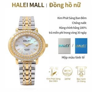 Đồng Hồ Nữ Halei HL5032 Mặt Tròn 28mm Dây Thép Không Gỉ Máy Nhật Chống Nước 3ATM Thời Trang Cao Cấp