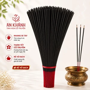 Nhang Trám Đen Se Tay, Nhang Sào thơm Tết xưa An Khánh - Thơm Đặc Biệt, Bó 100 nén 43/50cm