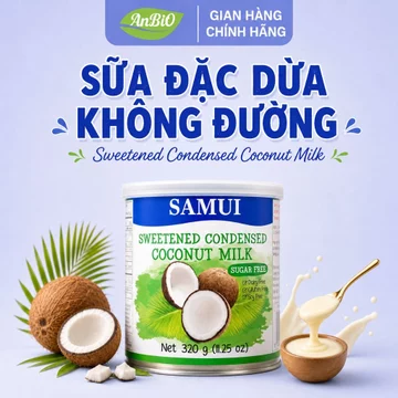 Sữa Đặc Thuần Chay KHÔNG ĐƯỜNG SAMUI 320g - Sữa Đặc Từ Dừa Cho Người Ăn Kiêng Keto, Tiểu Đường