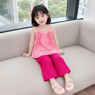 Sét 2 Dây In Hình Cho Bé Gái Mặc Trung Thu Lễ Tết Chất Lụa Gấm, Bộ Gấm 2 Dây Bé Gái Mẫu Hot 2026 BB10  - BEEKIDS