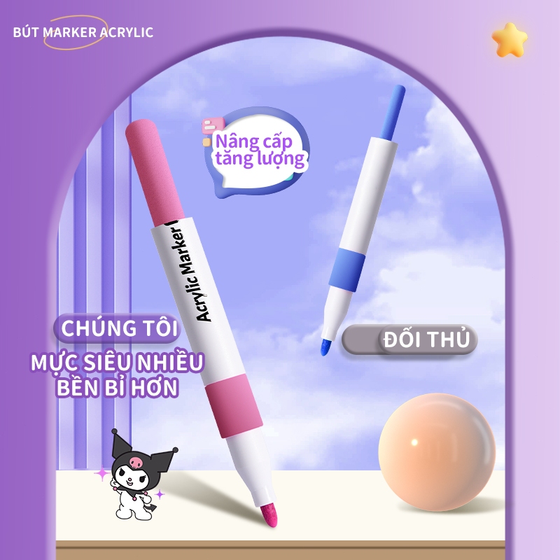 Bộ bút đánh dấu acrylic cao cấp hộp quà 60 màu dùng vẽ tay nghệ thuật thiết kế đa bề mặt