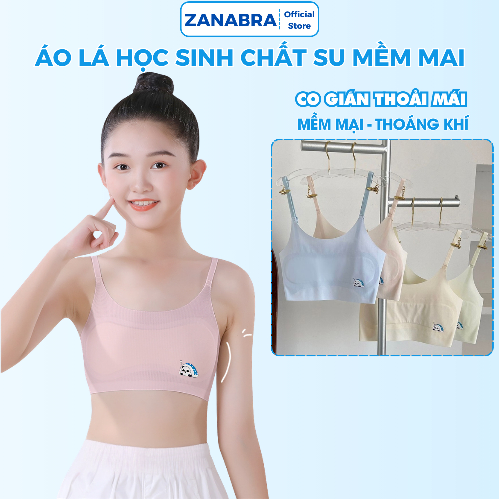 Áo Lá Bé Gái Chất Su – Áo Lót Học Sinh  Mềm Mịn Không Đường May Đệm Liền Êm Ái ZANABRA B898