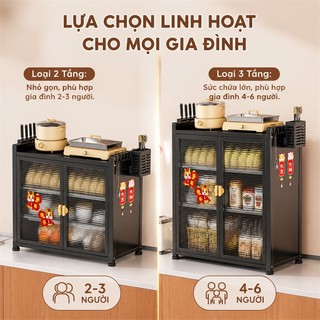 BMZAR Kệ Dựng Bát Dĩa Thép Chống Bụi Tủ Dựng Chén Bát Dĩa Có Khay Hứng Nước Tháo Lắp Thông Minh