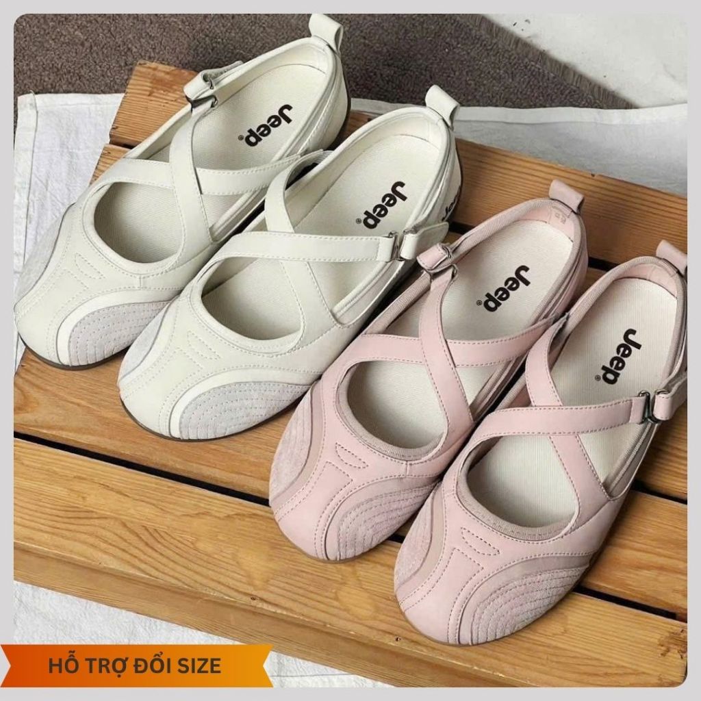 Giày Mary Jane, Giày Sneaker Nữ Jeep Mary Jane Vintage Phong Cách Tiểu Thư Dễ Thương Full Box Bill