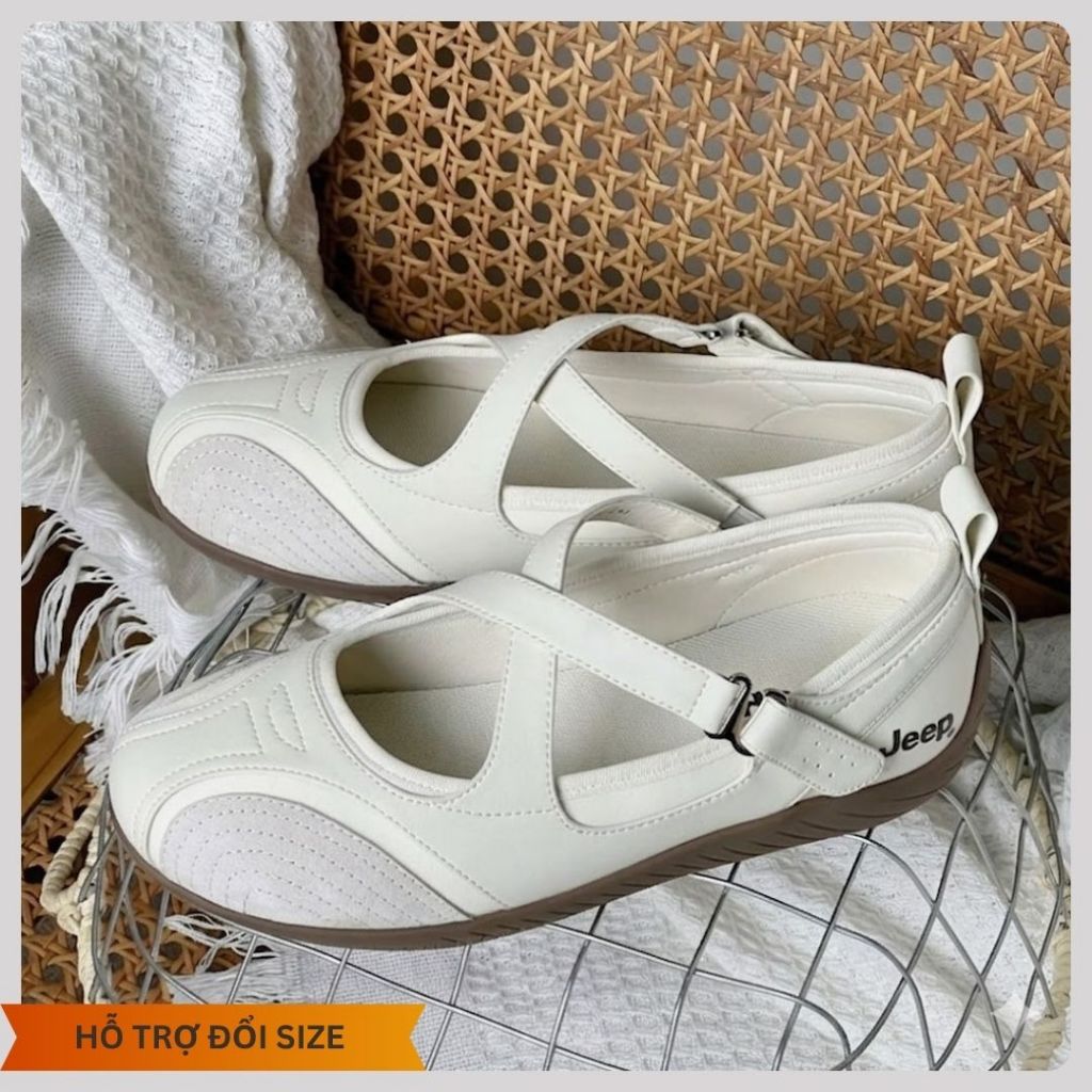 Giày Mary Jane, Giày Sneaker Nữ Jeep Mary Jane Vintage Phong Cách Tiểu Thư Dễ Thương Full Box Bill