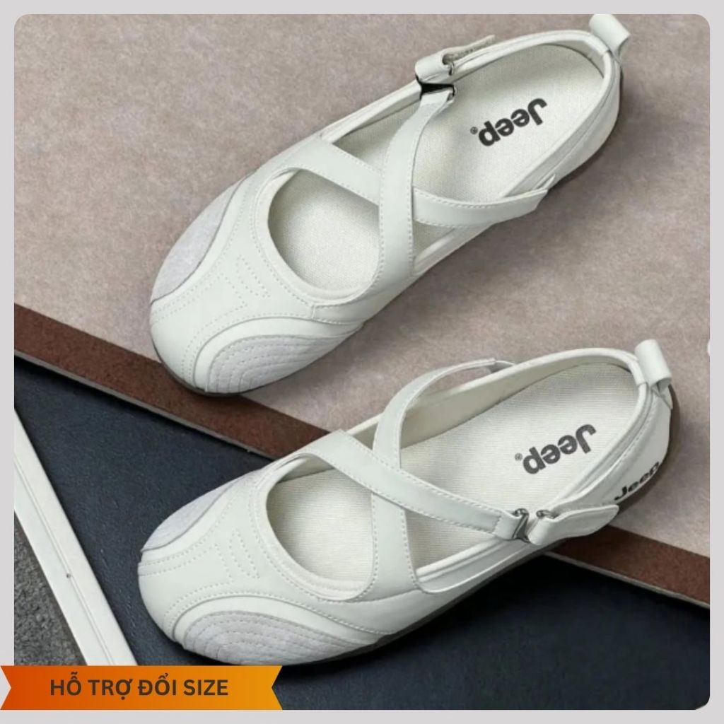 Giày Mary Jane, Giày Sneaker Nữ Jeep Mary Jane Vintage Phong Cách Tiểu Thư Dễ Thương Full Box Bill